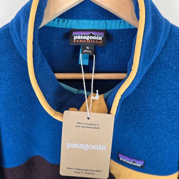 Patagonia Mens Lightweight Synchilla Snap T Fleece Pullover Size XL ObsidianPlum - Picture 3 of 4